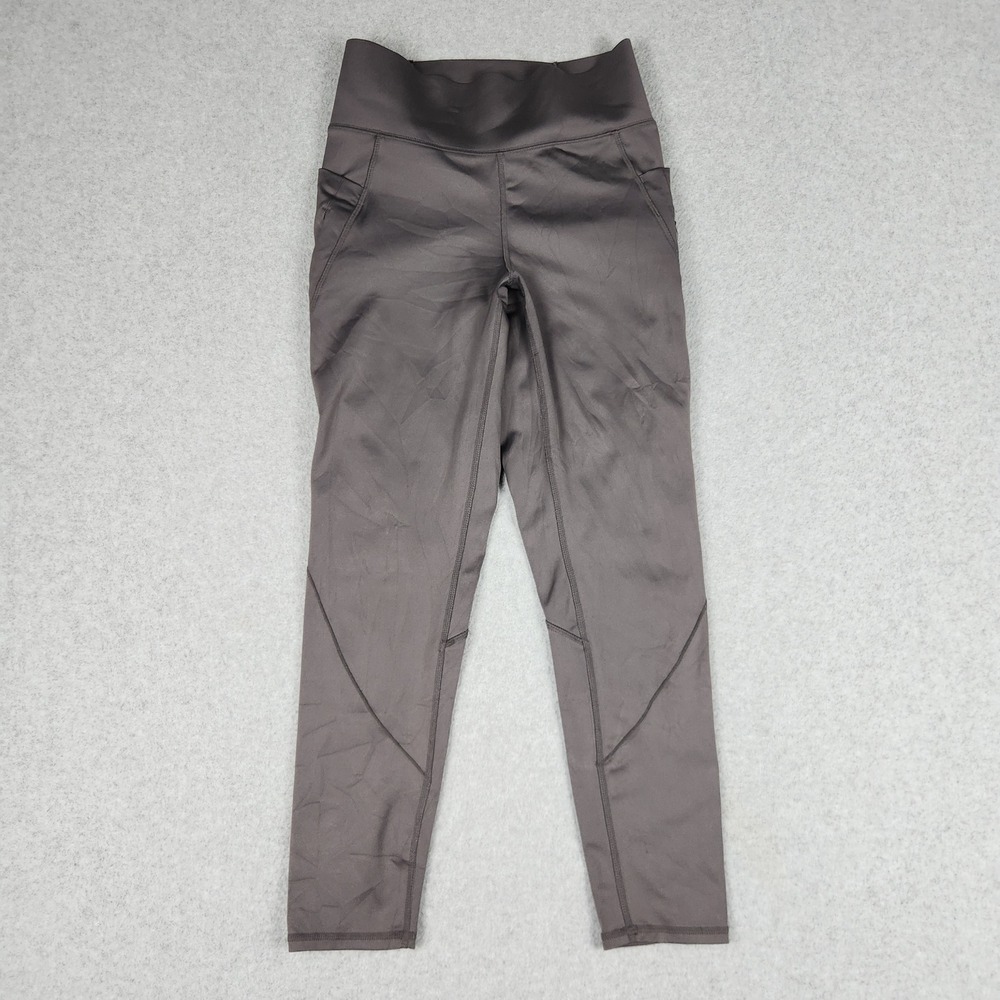 FLX Performance 7/8 Leggings Womens Small Gray High Waist Gym Active Side Pocket